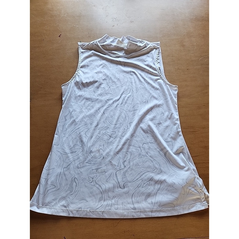 GREG NORMAN Golf Mock‎ Collar Medium White Sleeveless  PLAY DRY Top